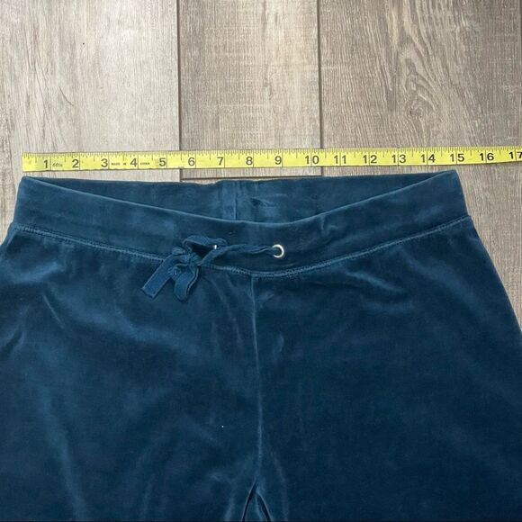 Croft & Barrow Straight-Leg Velour Pants color is Blue Dye Size PM - Picture 9 of 9